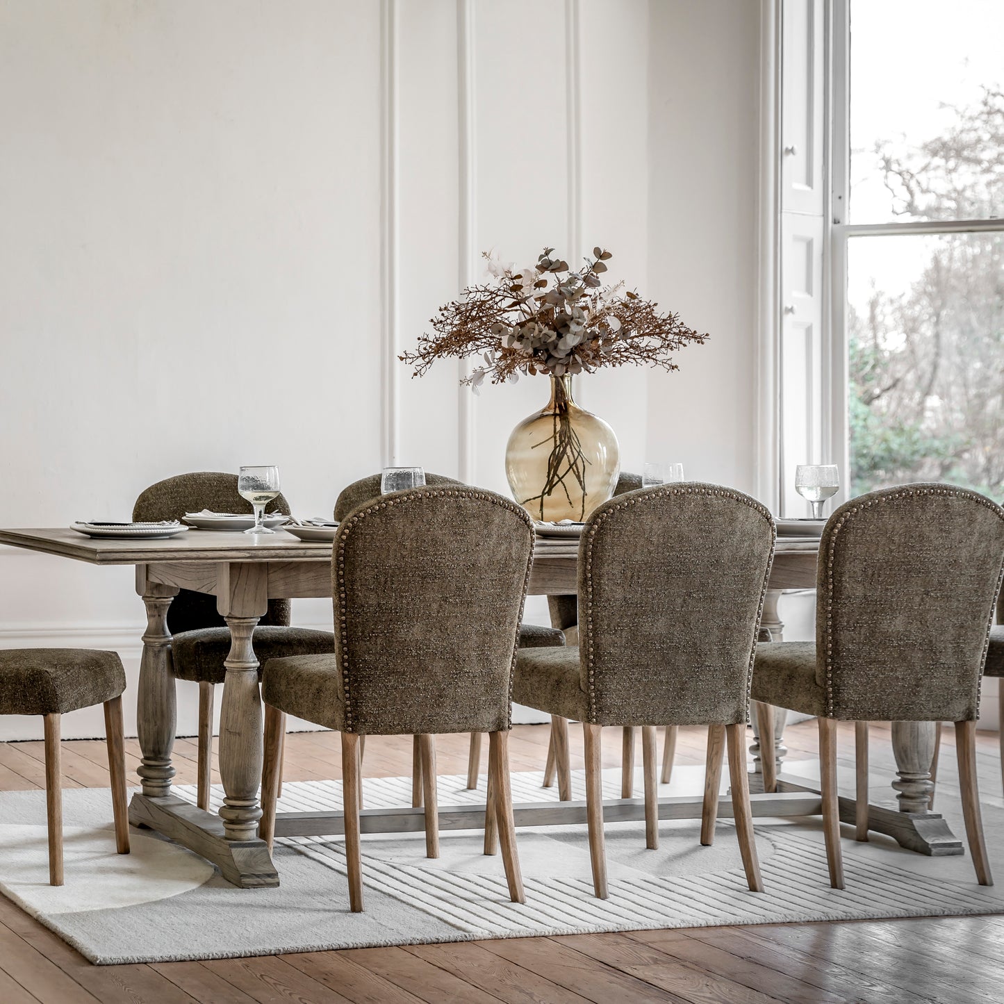 Hinton Dining Chair Moss Green 2pk