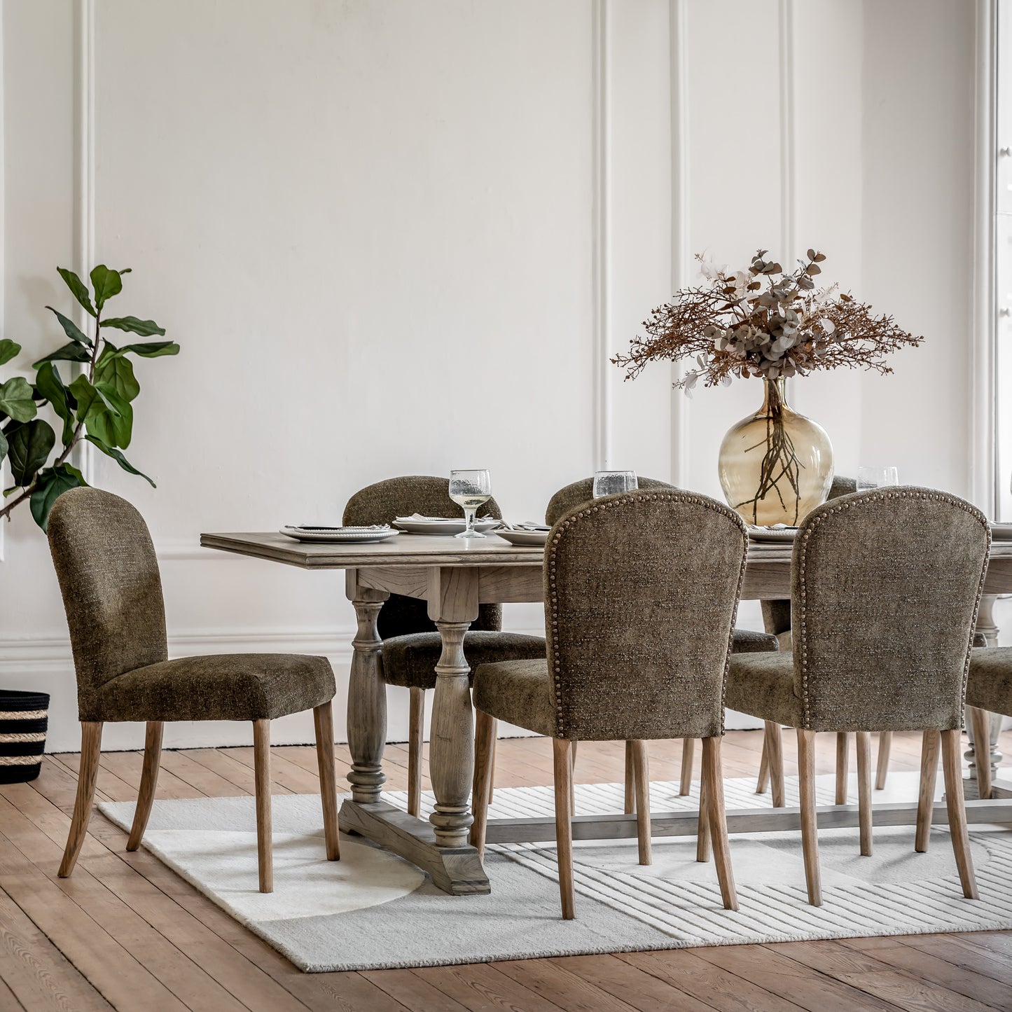Hinton Dining Chair Moss Green 2pk