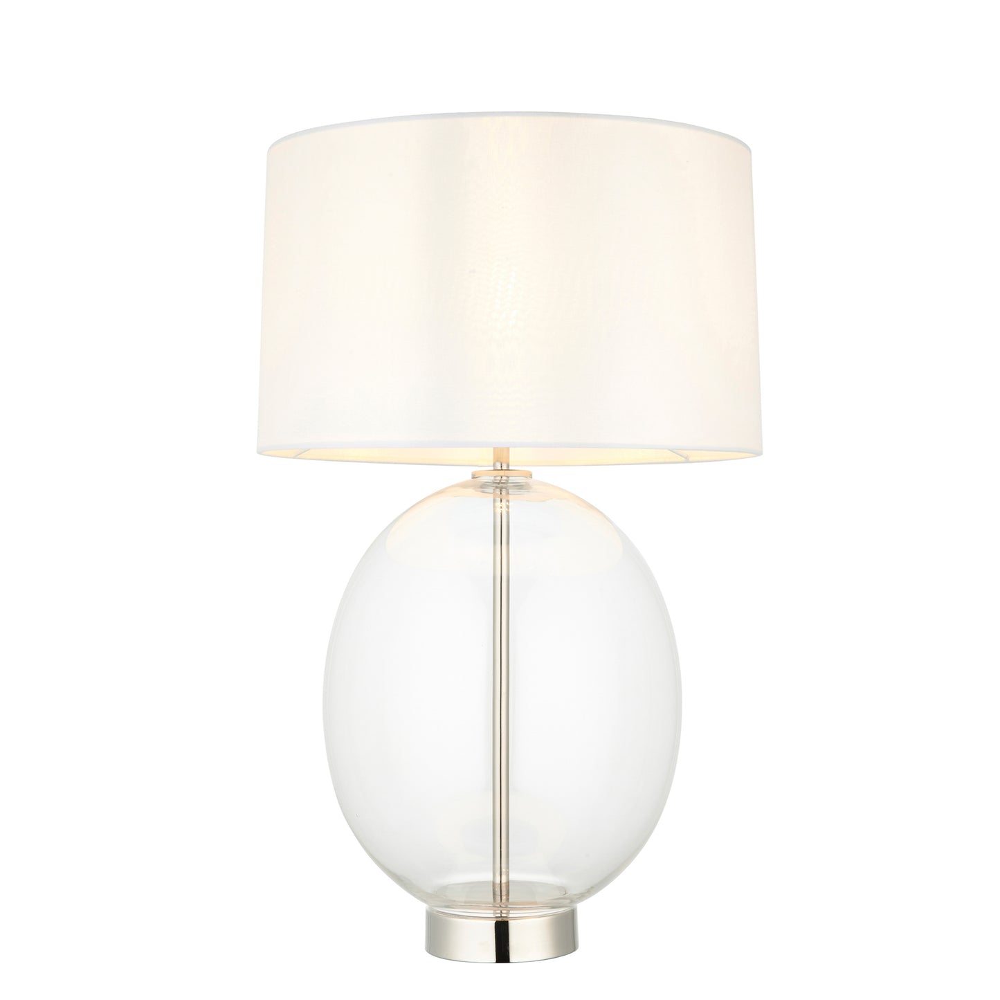 Kelda Oval Table Lamp Clear Glass Bright Nickel