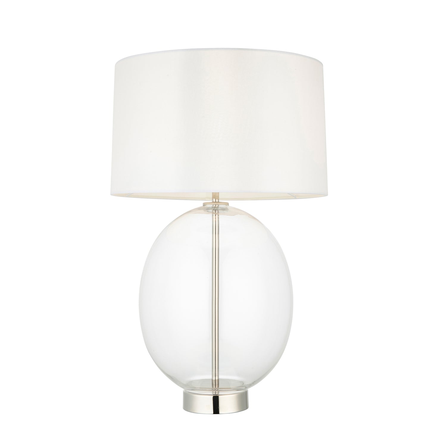Kelda Oval Table Lamp Clear Glass Bright Nickel