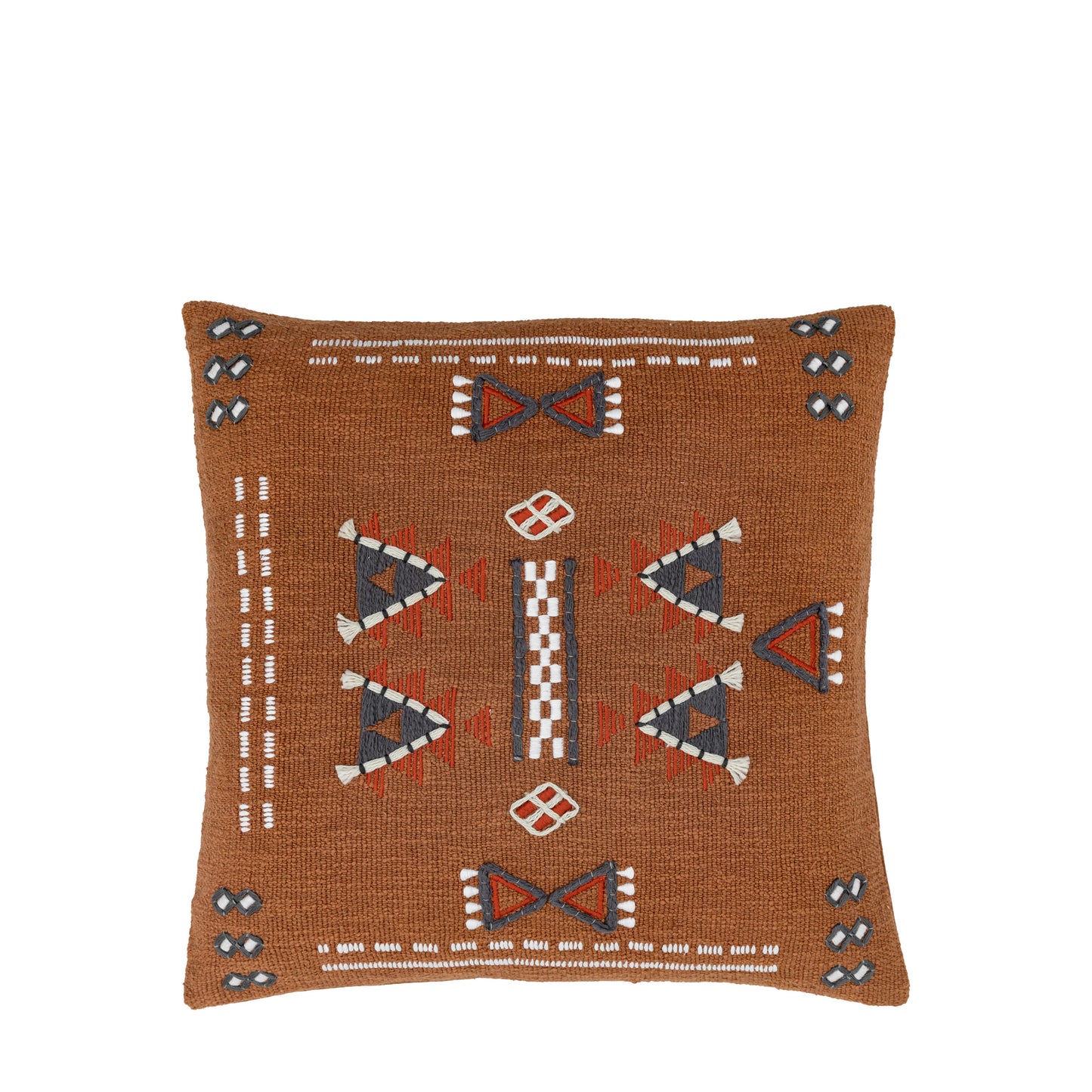 Arlo Embellished Cushion Brown