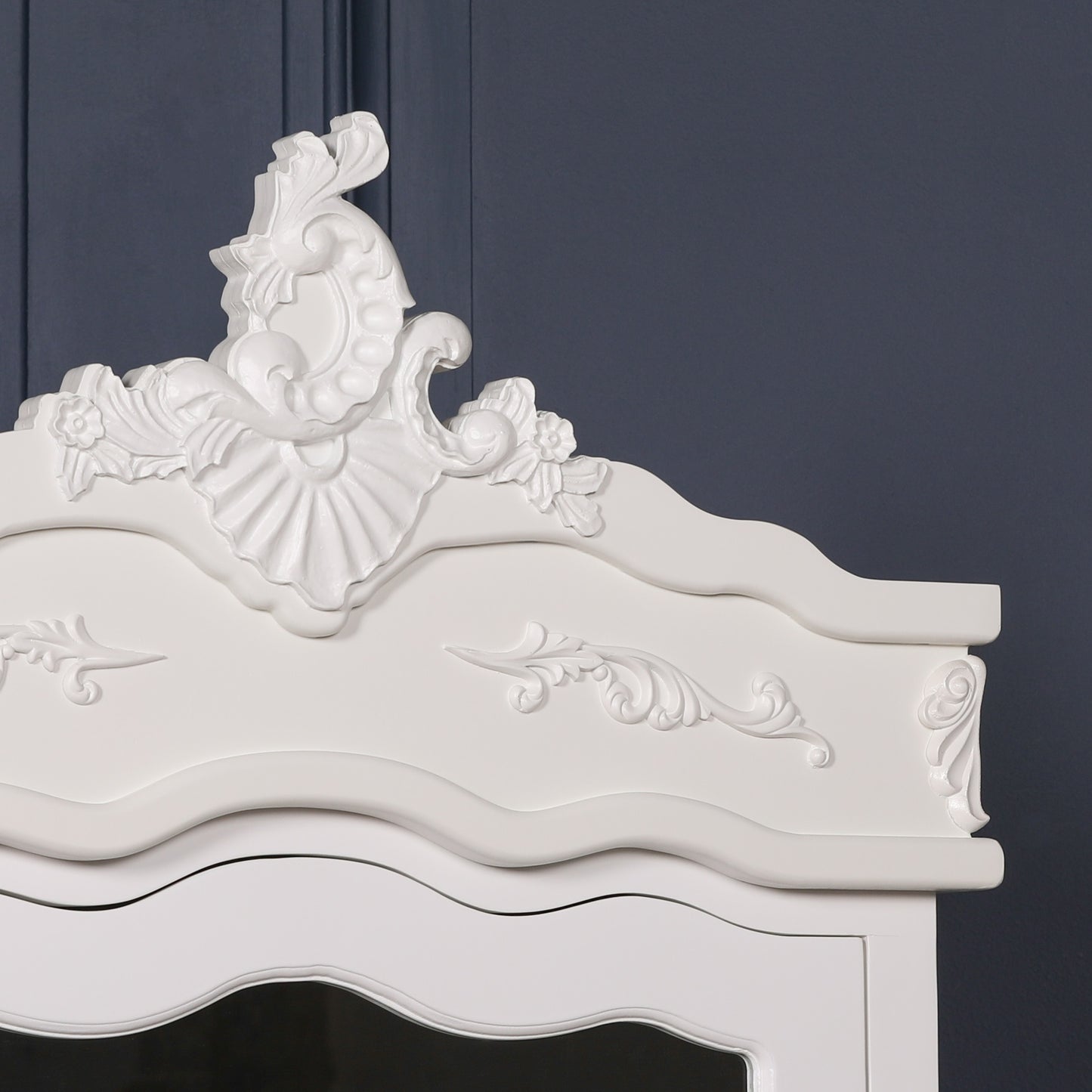 French White Single Door Armoire With Mirrored Door